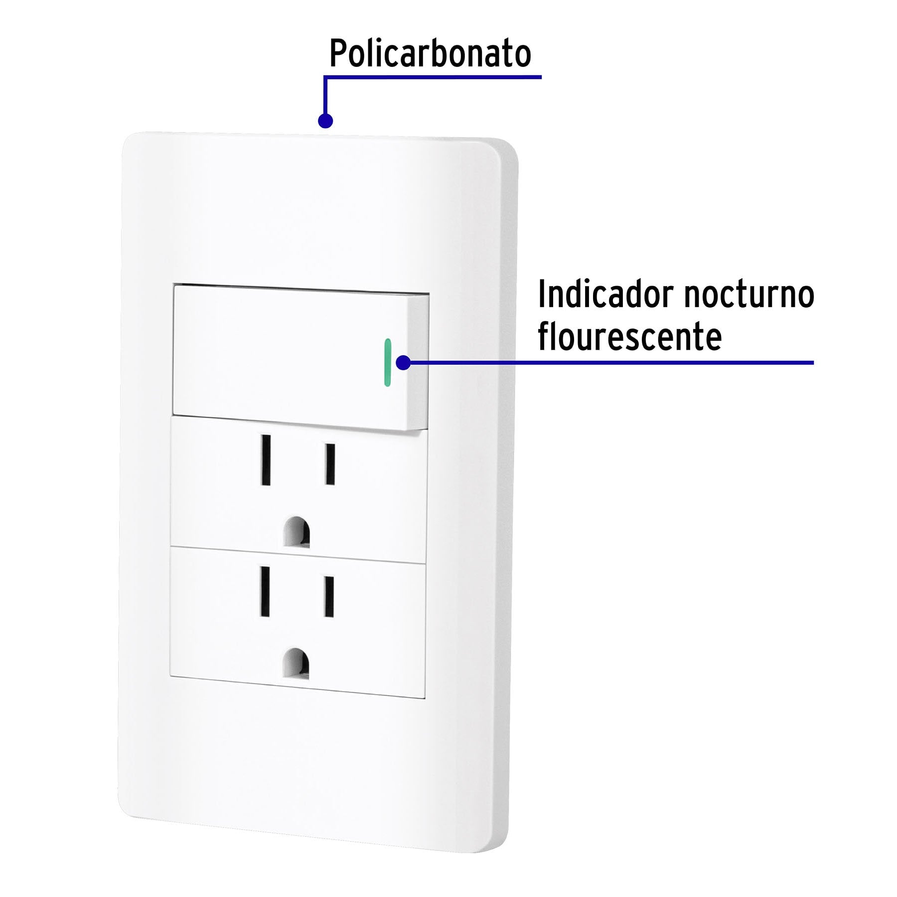 Placa armada blanca interruptor y 2 contactos 1 mód, Lisboa | PA-APCO-L3B | 47968