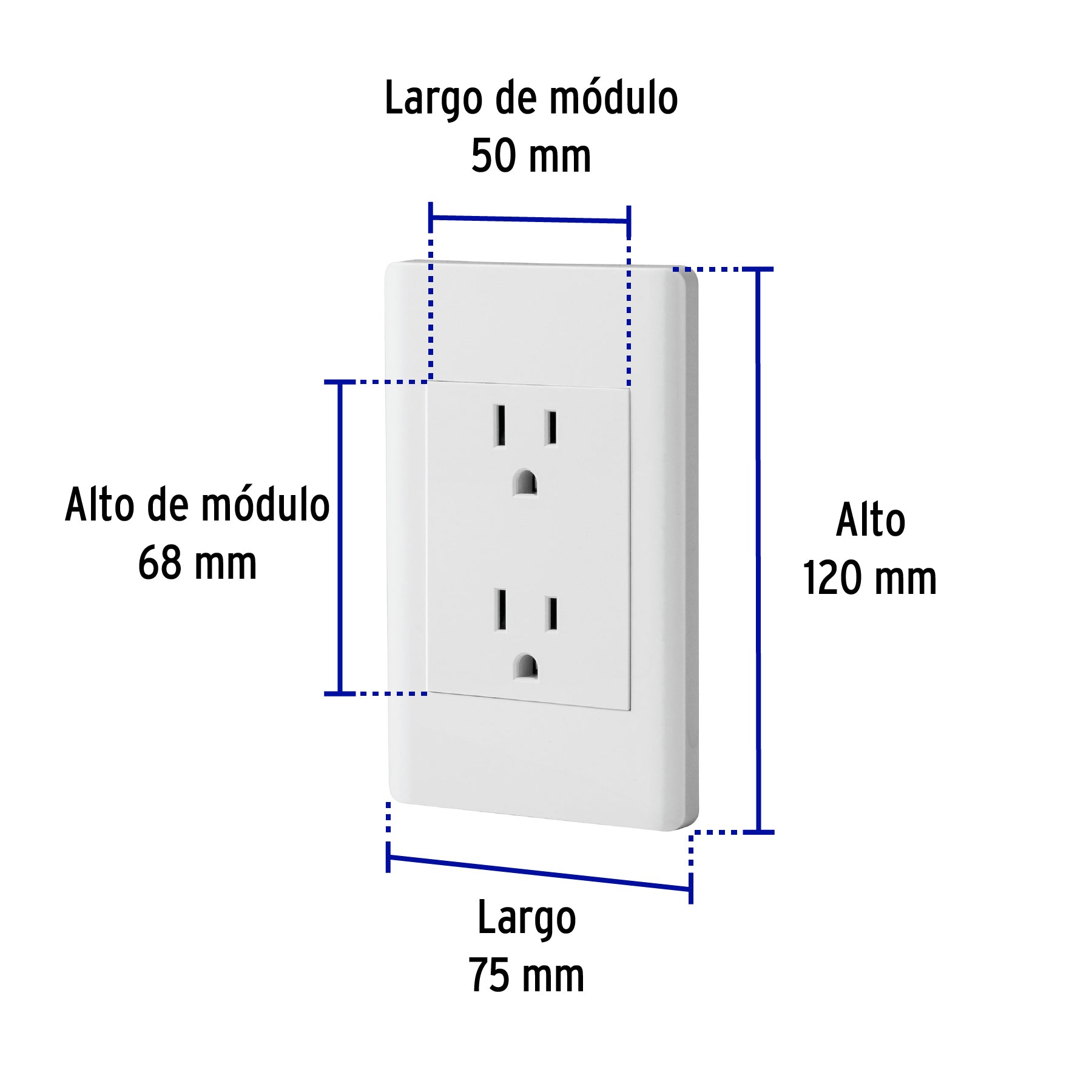 Placa armada blanca contacto dúplex 3 módulos, Lisboa | CODO-LB | 47969