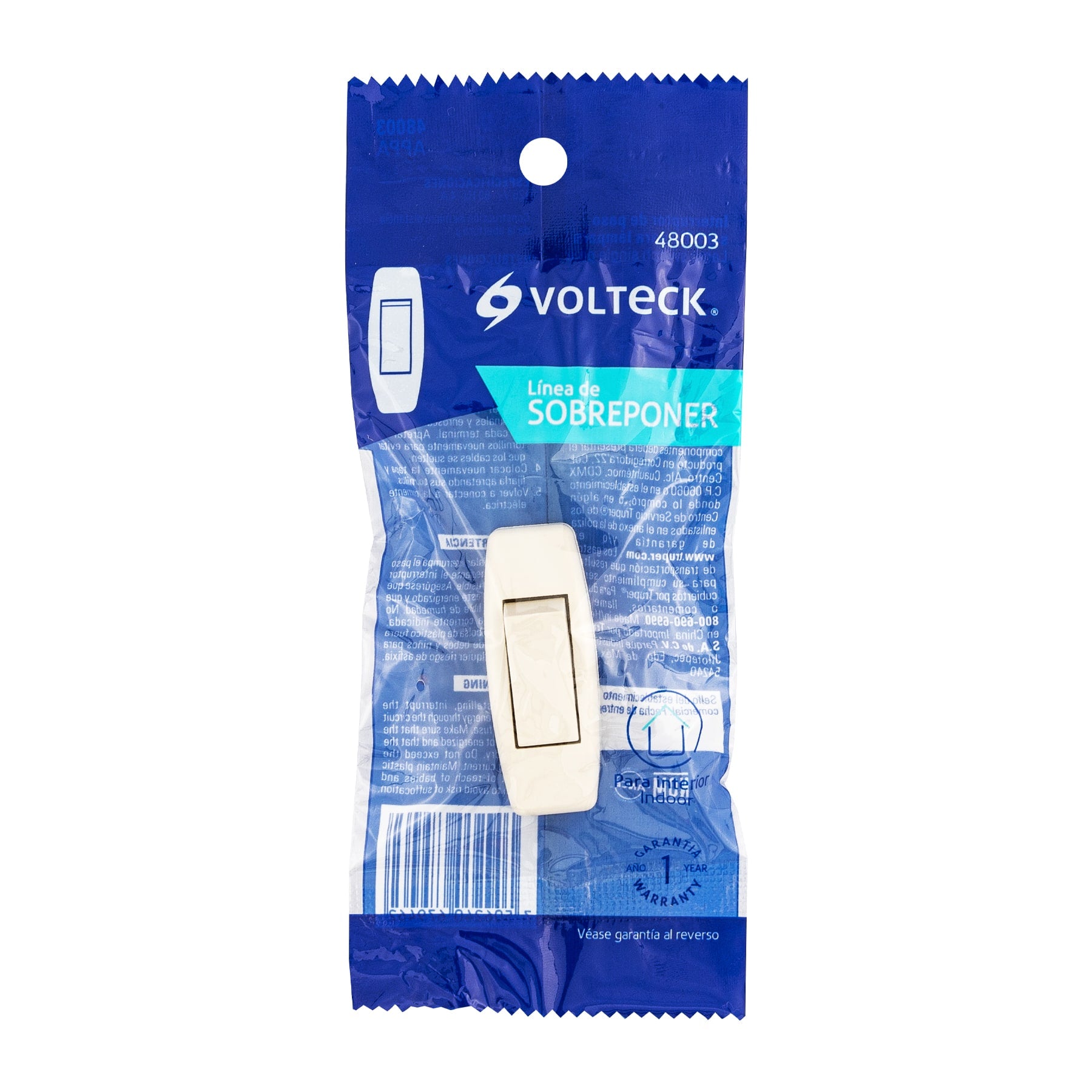 Interruptor de paso 3 A para lámpara, 127 V, Volteck | APPA | 48003