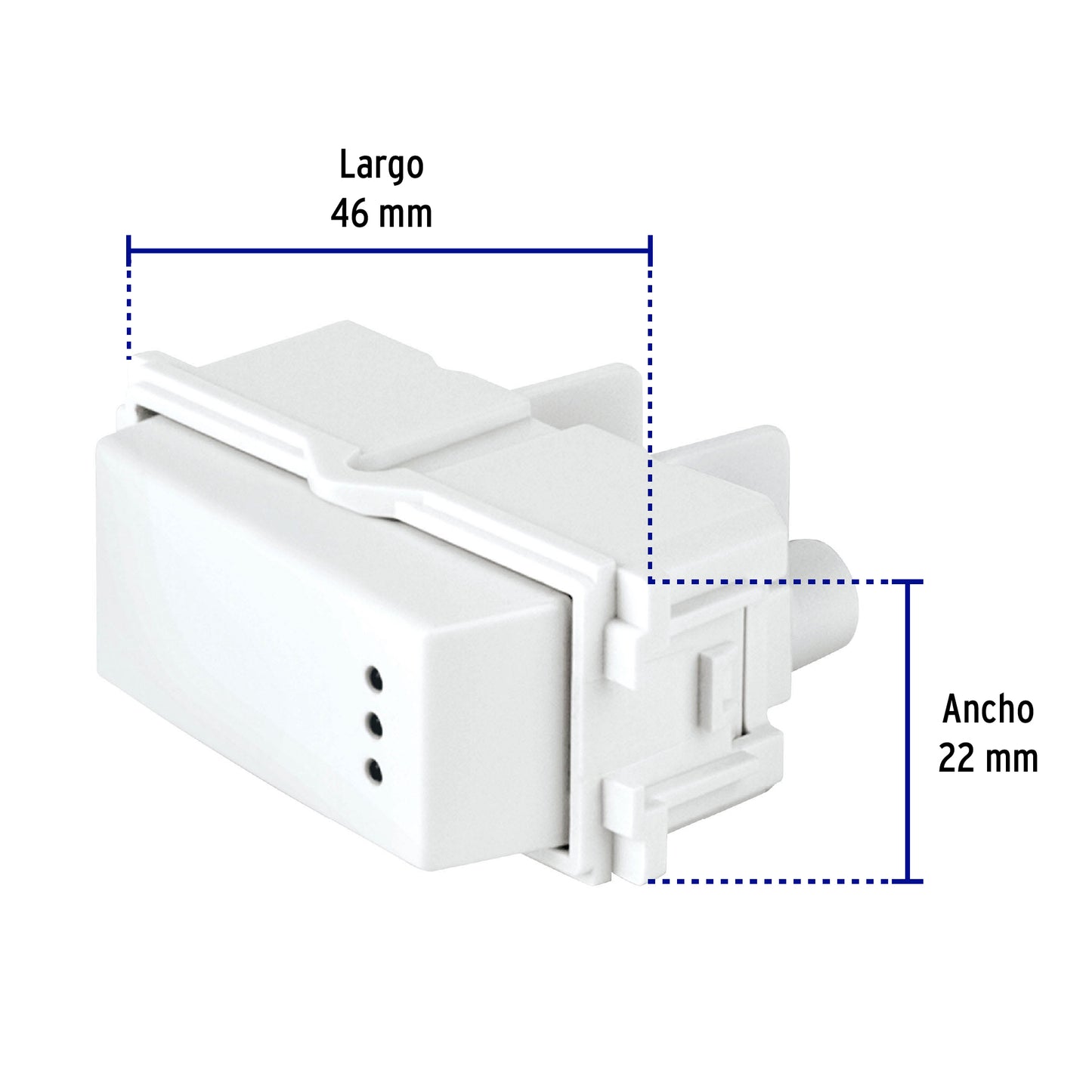 Interruptor de 3 vías con luz piloto, línea Italiana, blanco | APSEP-EIB | 48054