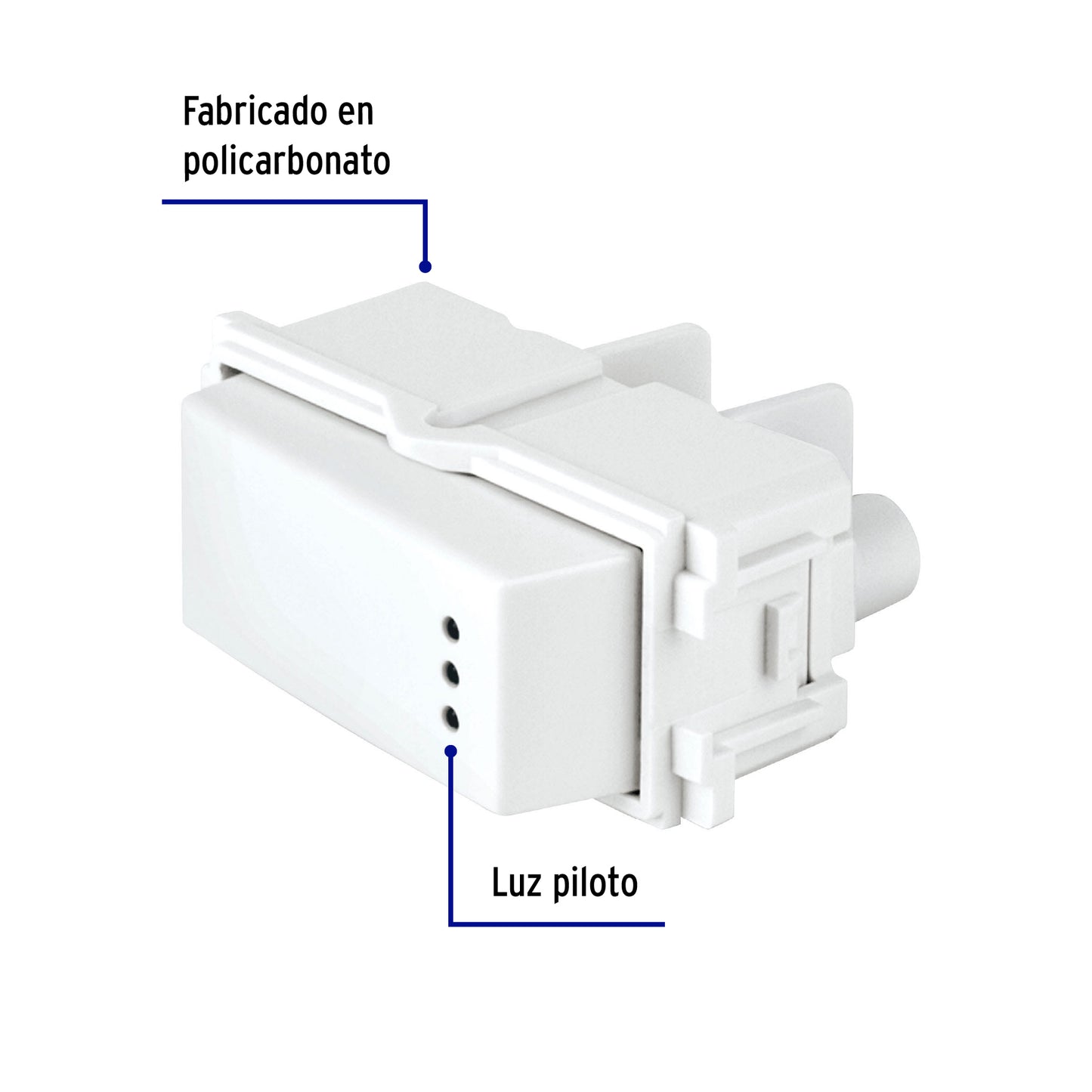 Interruptor de 3 vías con luz piloto, línea Italiana, blanco | APSEP-EIB | 48054