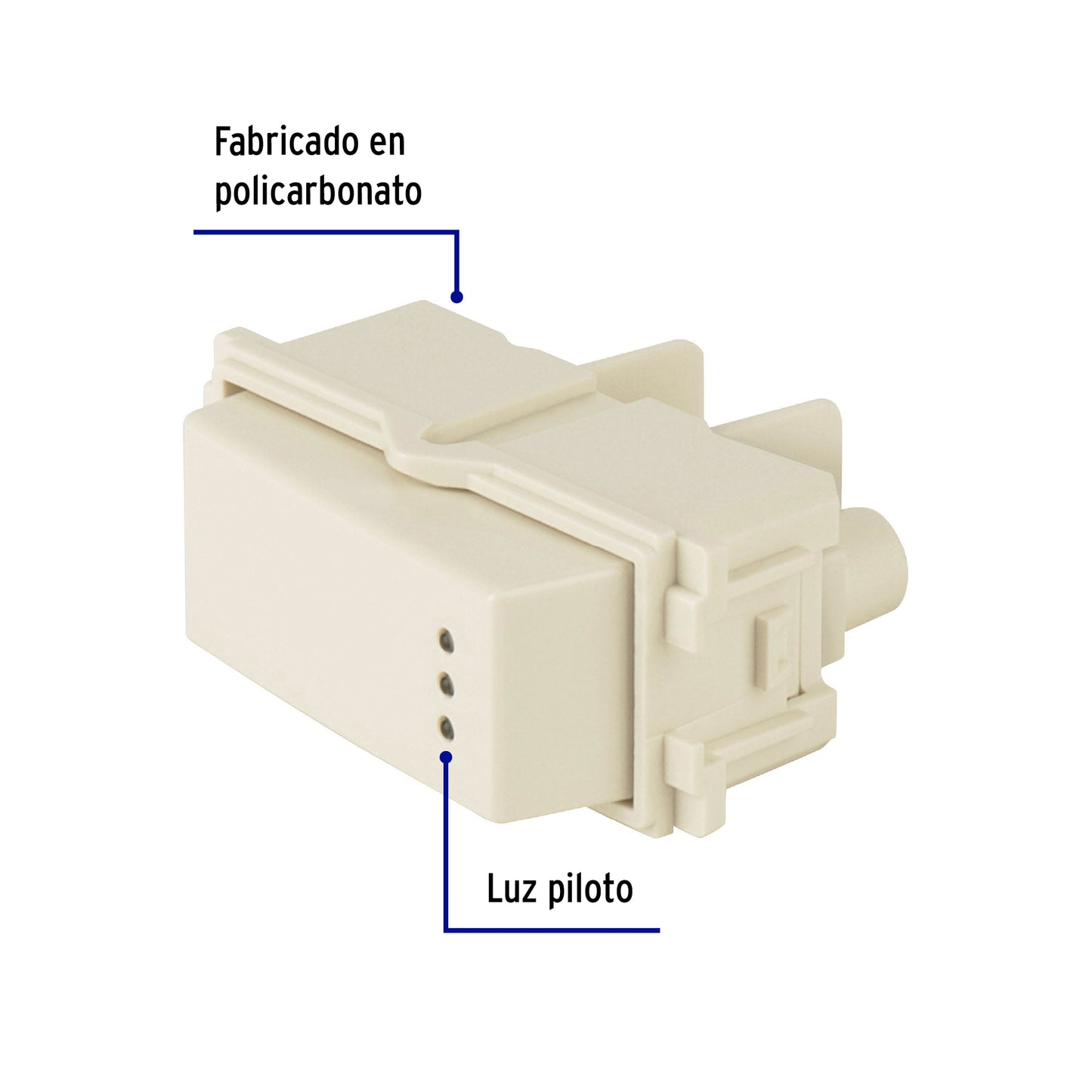 Interruptor sencillo con luz piloto, línea Italiana, marfil | APSEP-I | 48055