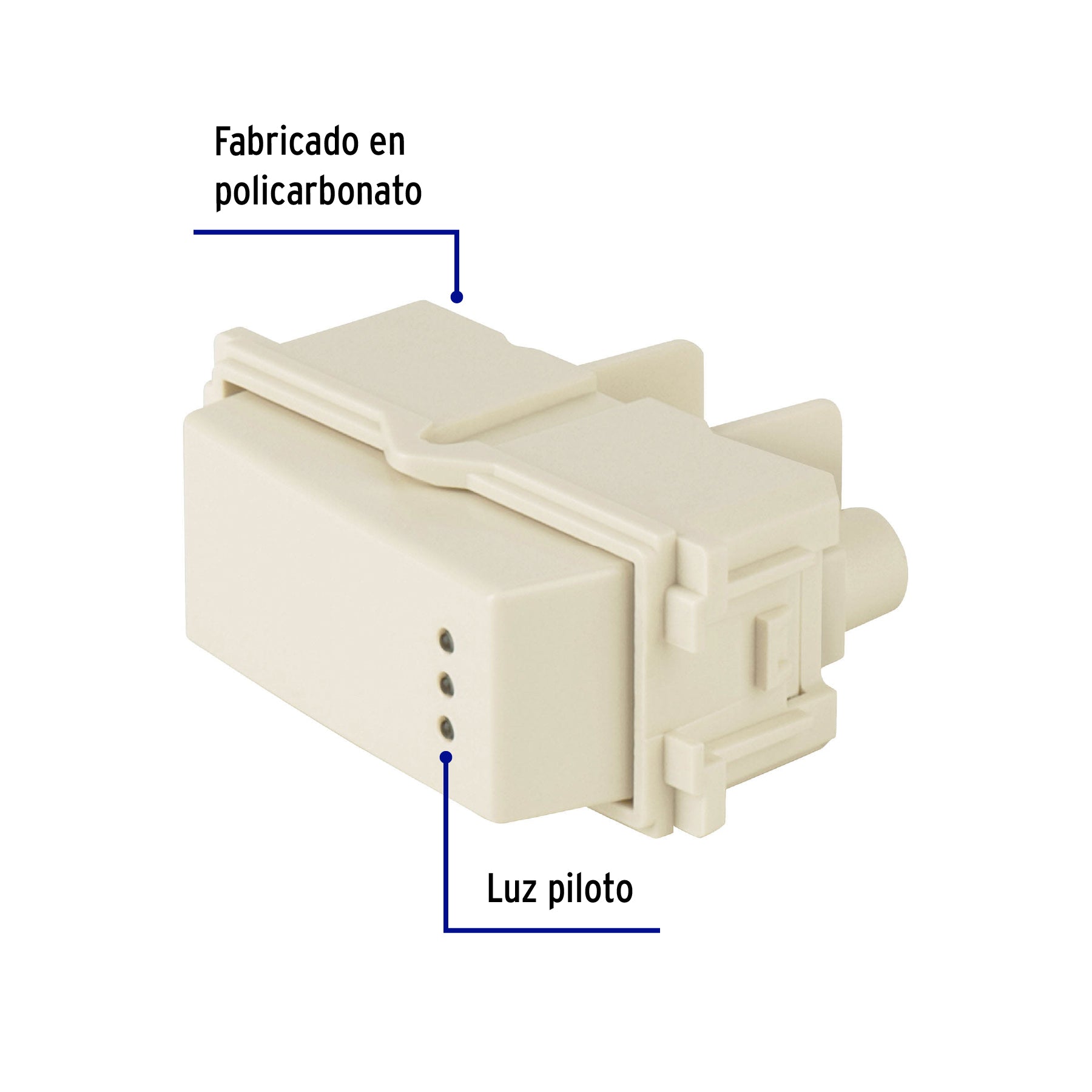 Interruptor sencillo con luz piloto, línea Italiana, marfil | APSEP-I | 48055