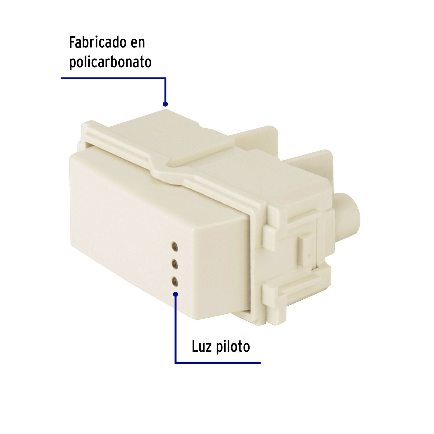 Interruptor de 3 vías con luz piloto, línea Italiana, marfil | APSEP-EI | 48056