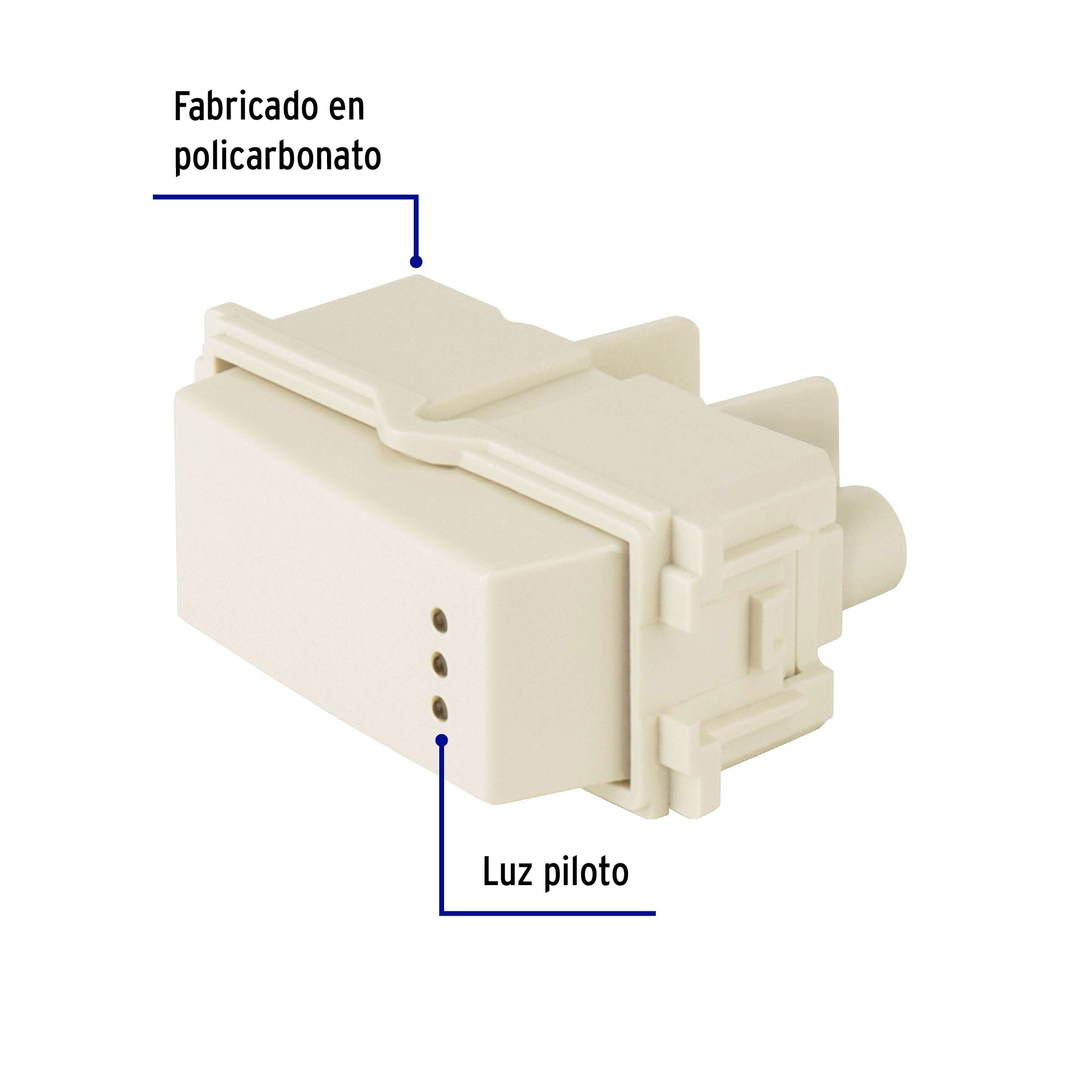 Interruptor de 3 vías con luz piloto, línea Italiana, marfil | APSEP-EI | 48056