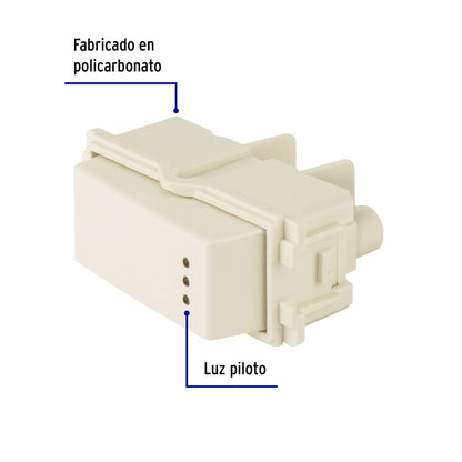 Interruptor de 3 vías con luz piloto, línea Italiana, marfil | APSEP-EI | 48056