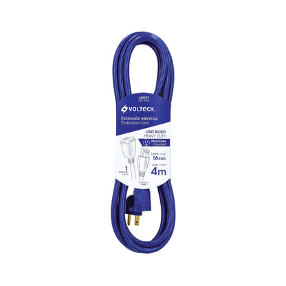 Extensión de uso rudo aterrizada 4 m 3x16 AWG, Volteck | ERA-4X16 | 48057