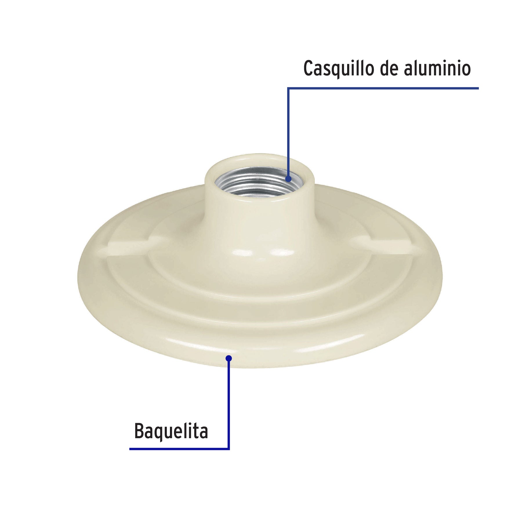 Portalámpara 4-1/2' de baquelita, Volteck | POPL-17 | 48076