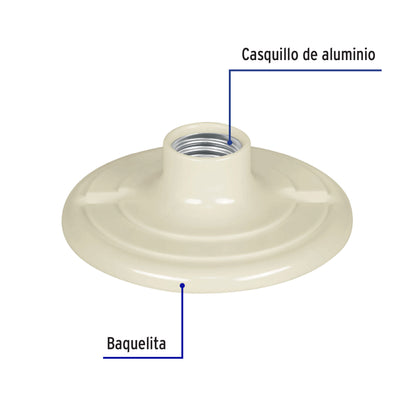 Portalámpara 4-1/2' de baquelita, Volteck | POPL-17 | 48076