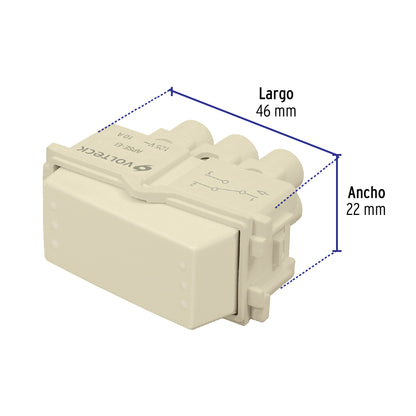 Interruptor de 3 vías, línea Italiana, color marfil, Volteck | APSE-EI | 48083