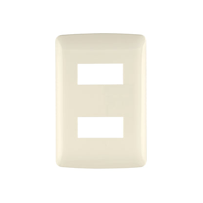Placa 2 módulos de ABS, línea Italiana, color marfil | PPDO-I | 48089