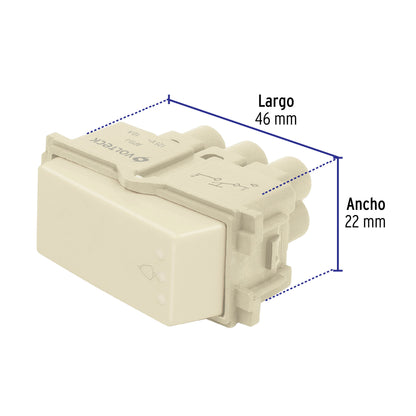 Interruptor para timbre, línea Italiana, color marfil | APTI-I | 48099