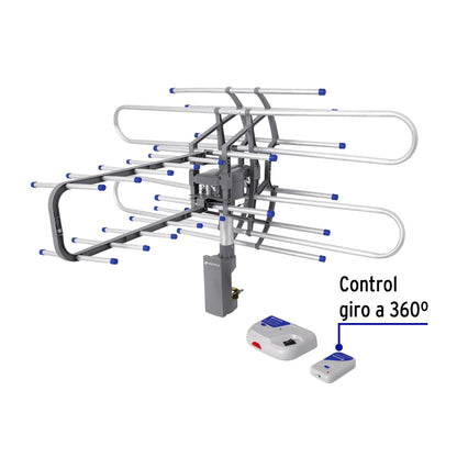 Antena aérea para TV HD, giratoria 360° con control, Volteck | ANGI-360 | 48115