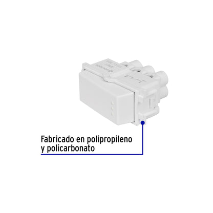 Interruptor sencillo, línea Italiana, color blanco, Volteck | APSE-IB | 48132
