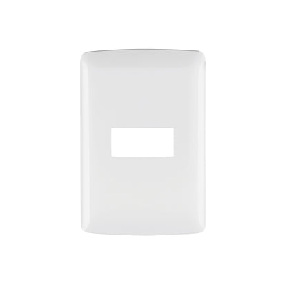 Placa 1 módulo de ABS, línea Italiana, color blanco, Volteck | PPSE-IB | 48134