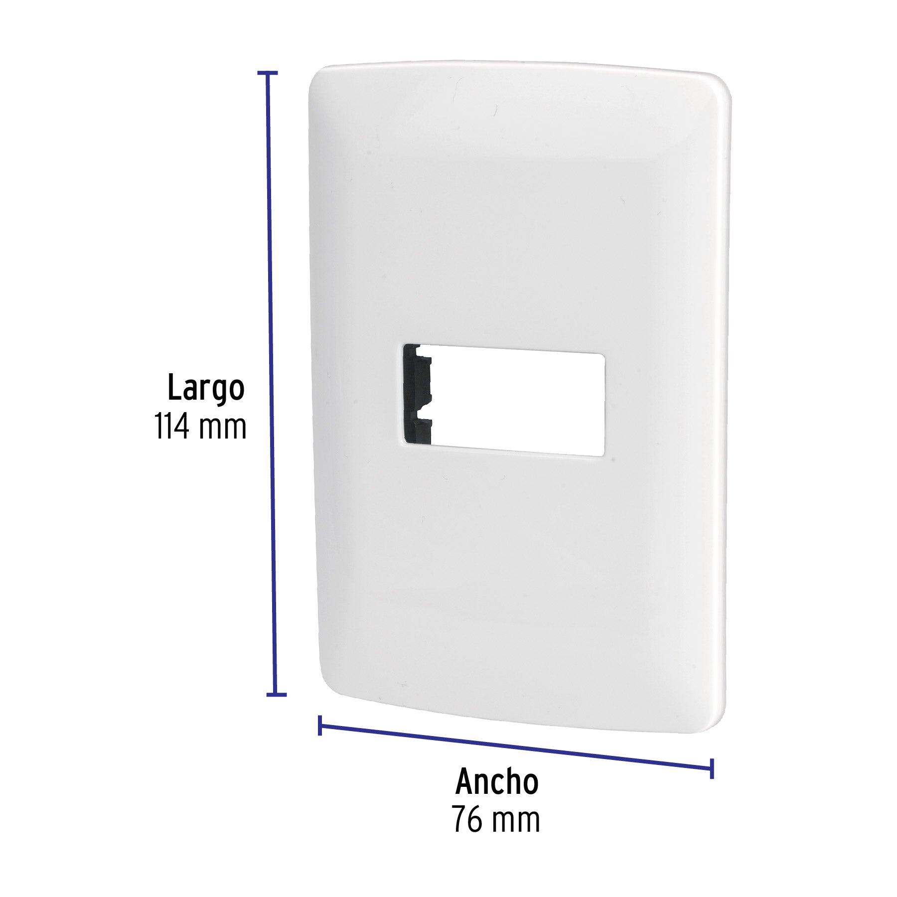 Placa 1 módulo de ABS, línea Italiana, color blanco, Volteck | PPSE-IB | 48134
