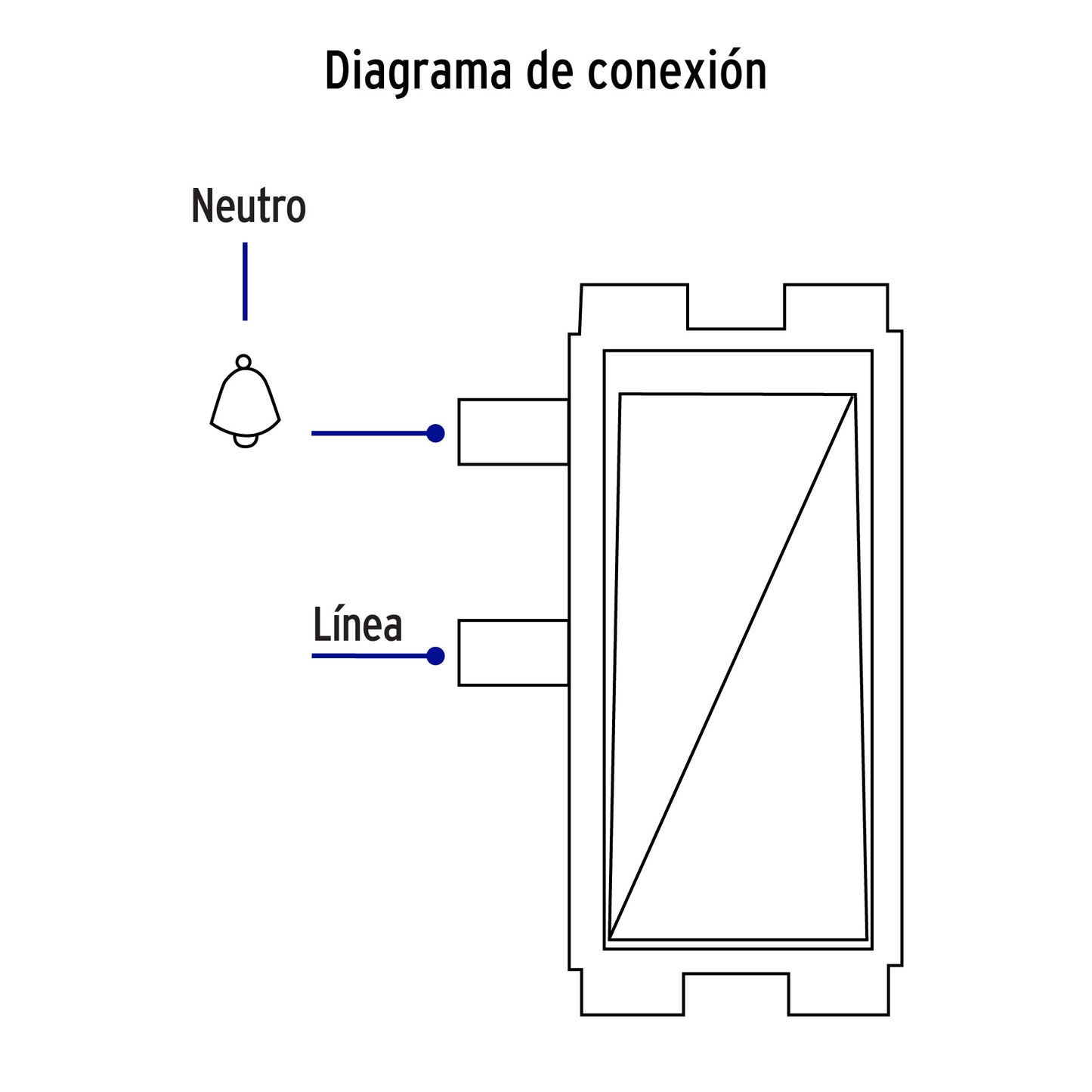 Interruptor para timbre, línea Italiana, color blanco | APTI-IB | 48139