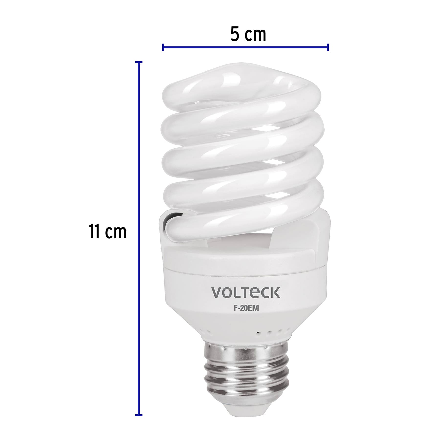 Lámpara espiral mini T2 20 W luz de día en blíster, Volteck | F-20EM | 48206