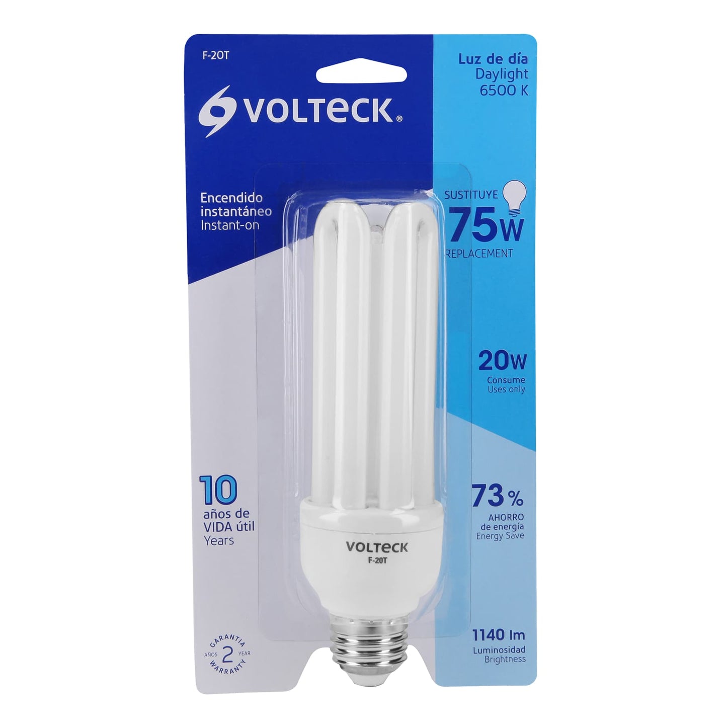 Lámpara triple T4 20 W luz de día en blíster, Volteck | F-20T | 48226