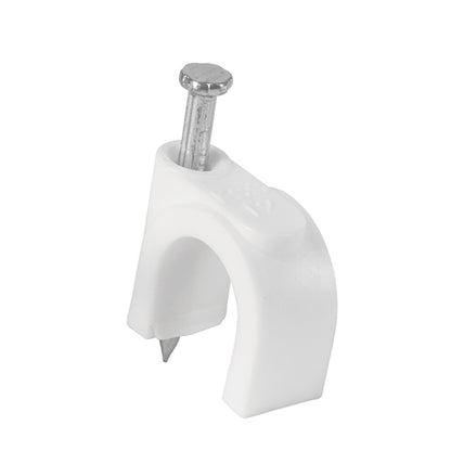 Bolsa con 20 grapas blancas de 12 mm para cable redondo | GCU-12B | 48275