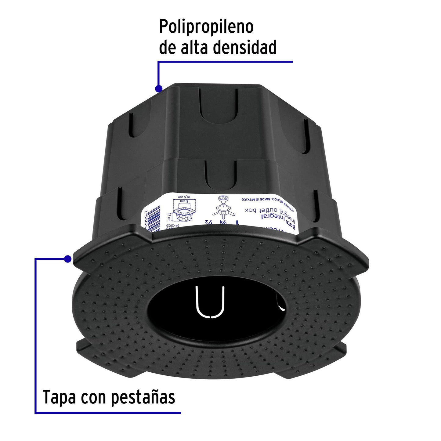 Bote integral de 12 cm, aro interno de 8 cm, Volteck | BOIN-1208 | 48370