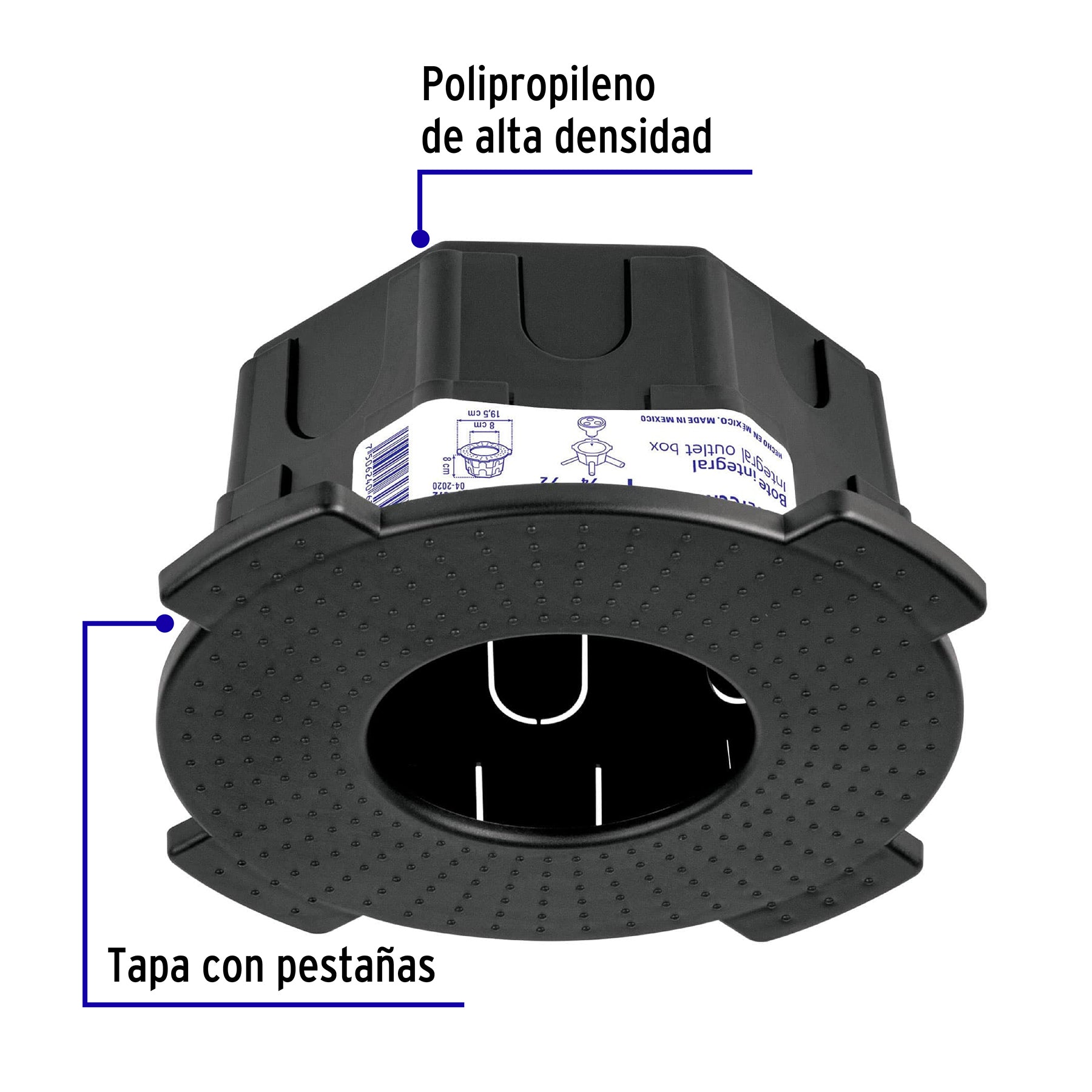 Bote integral de 8 cm, aro interno de 8 cm, Volteck | BOIN-808 | 48372