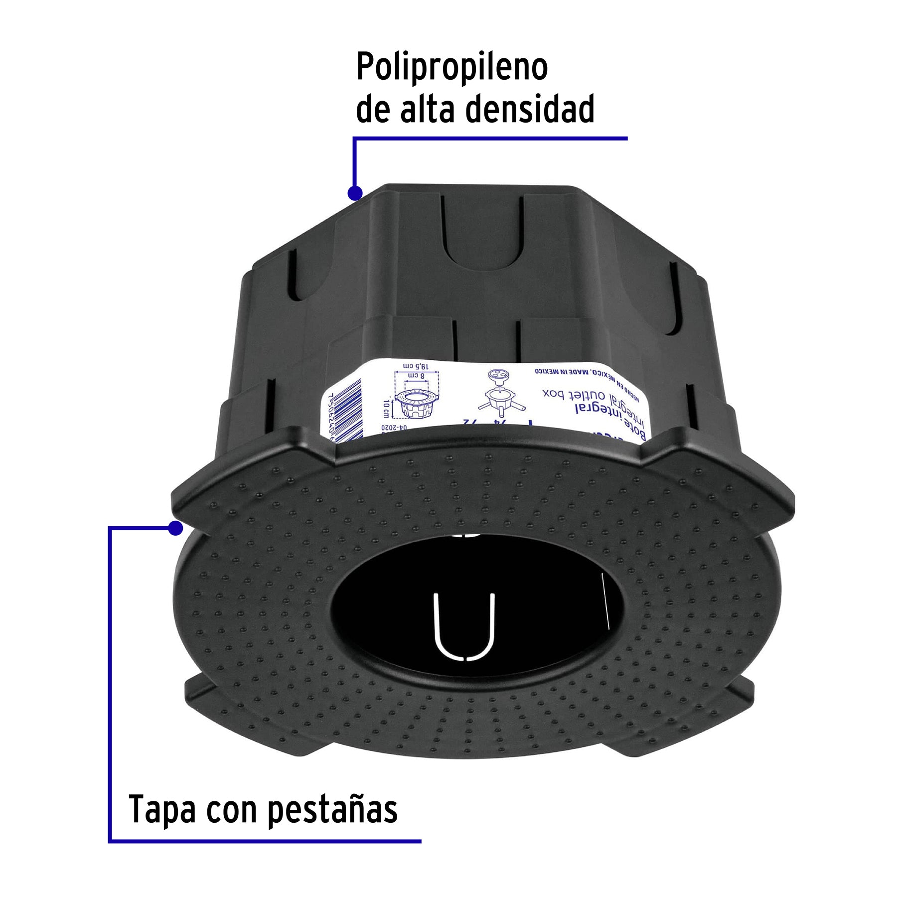 Bote integral de 10 cm, aro interno de 8 cm, Volteck | BOIN-1008 | 48374