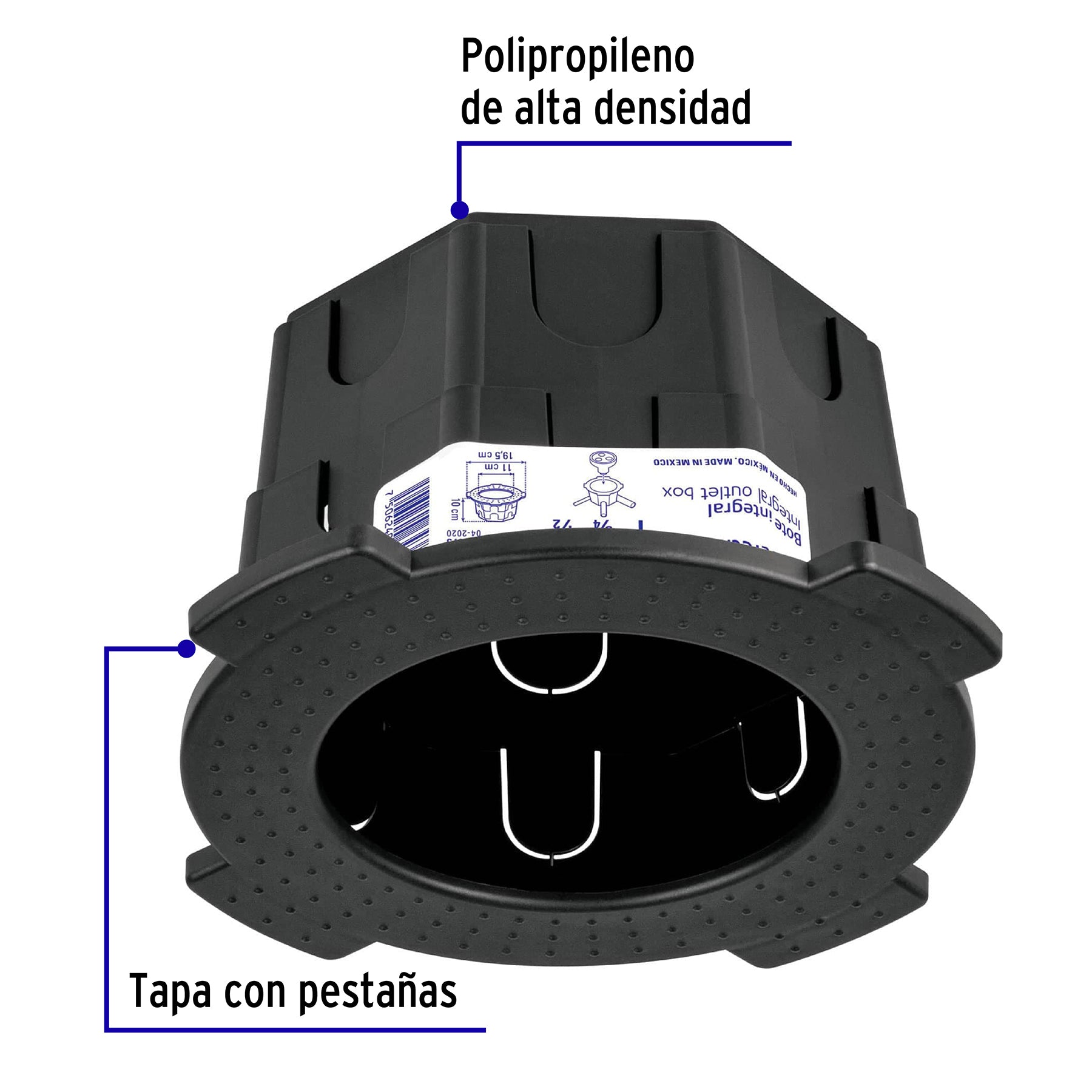 Bote integral de 10 cm, aro interno de 11 cm, Volteck | BOIN-1011 | 48375