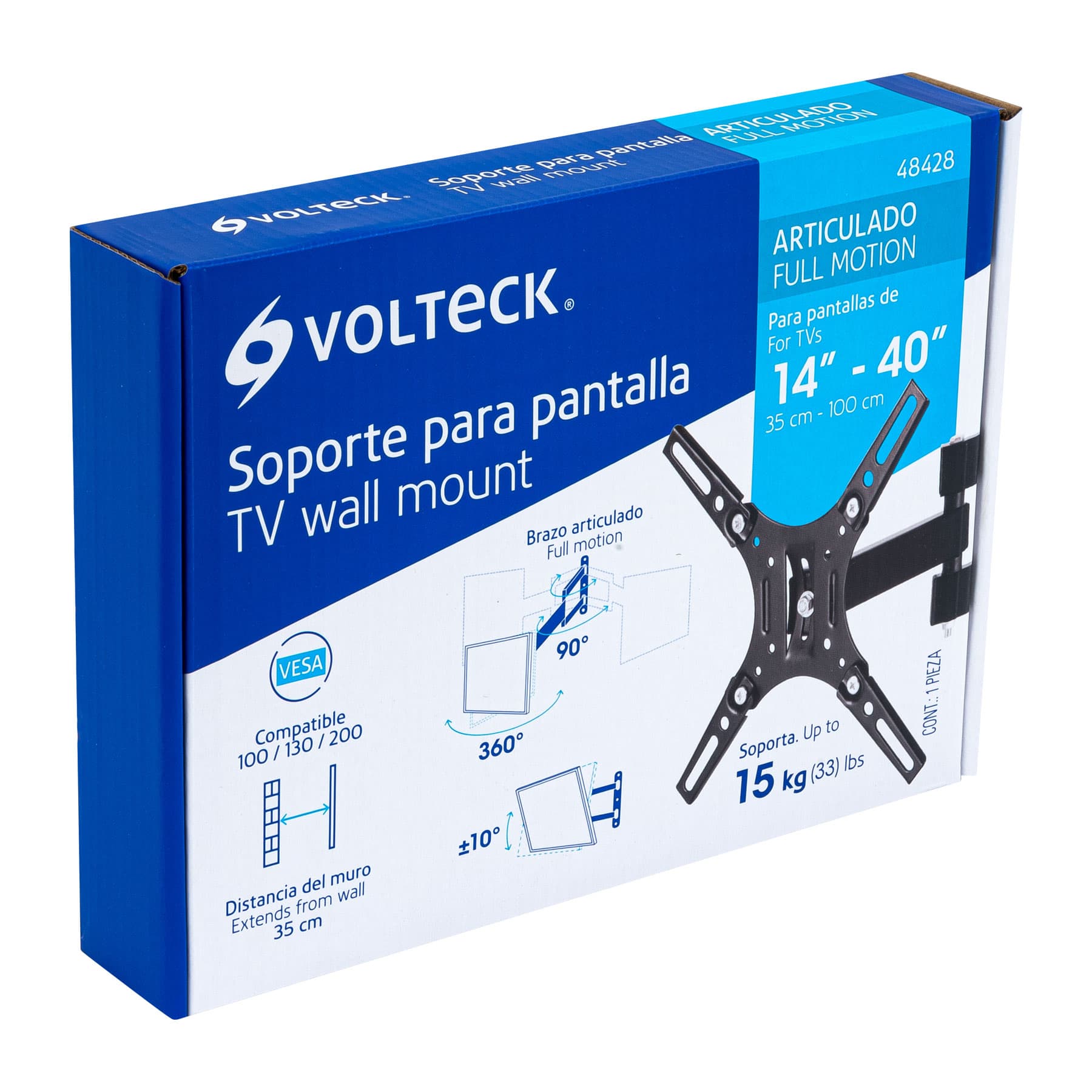 Soporte para pantallas 14' a 40' mov. angular y articulado | TVSM-40 | 48428
