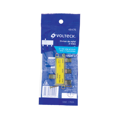 Divisor coaxial de 1 entrada y 3 salidas, Volteck | DICO-13 | 48476