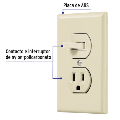 Placa armada interruptor y contacto, línea Standard, marfil | PA-COAP-S | 48489