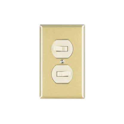 Placa armada 2 interruptor sencillo, línea Standard,aluminio | PA-APDO-SA | 48498