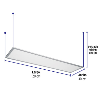 Panel delgado colgante de LED 45 W 30 x 120 cm luz de día | COL-401L | 48550