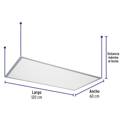 Panel delgado colgante de LED 65 W 60 x 120 cm luz de día | COL-402L | 48551