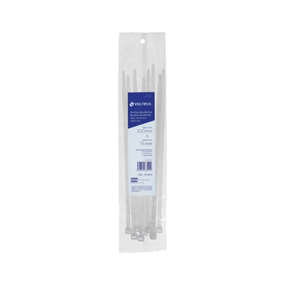 Bolsa c/10 cinchos plásticos 120 lb, 300 x 7.5 mm, naturales | CIN-12030 | 48982