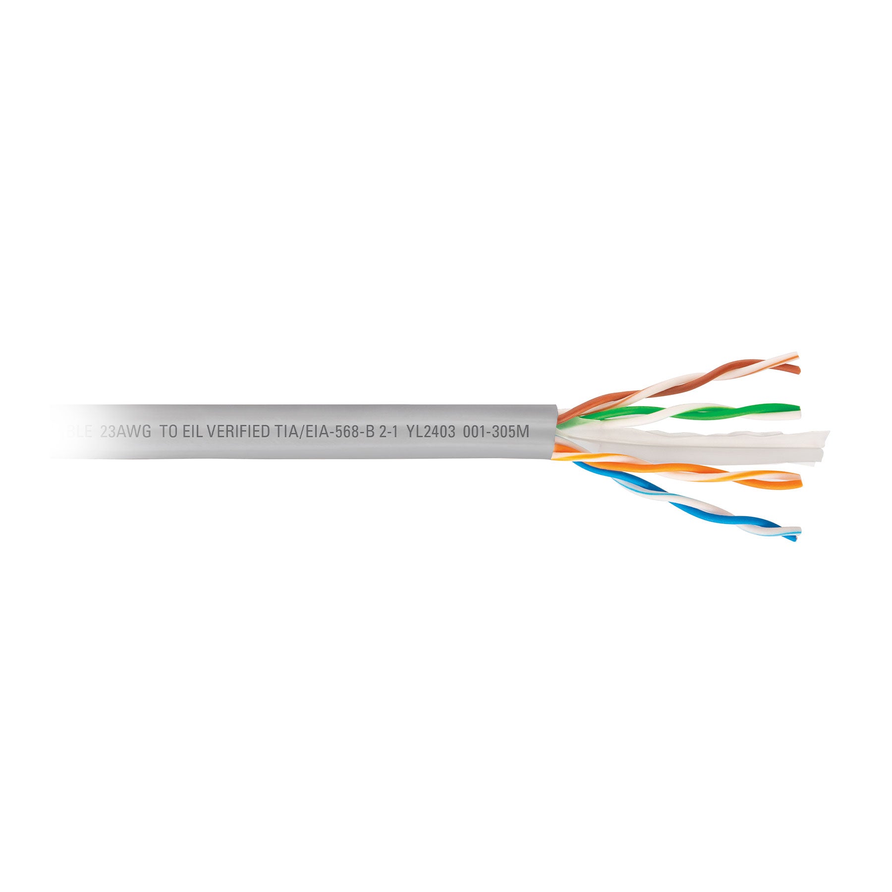 Metro de cable UTP CAT6, Bobina de 305m, gris, VOLTECK | CBR-63G | 49409
