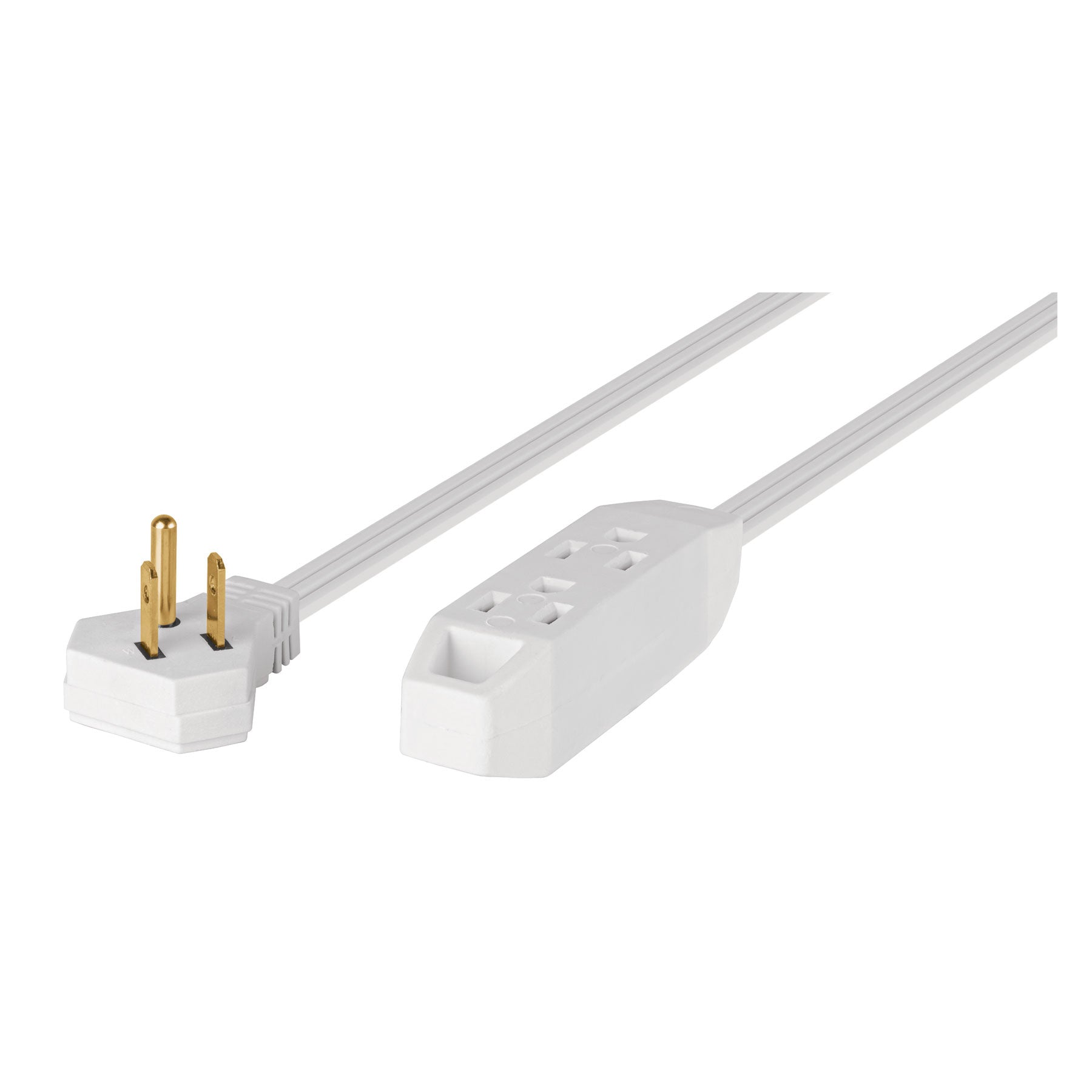 Extensión doméstica aterrizada 6 m blanca con clavija plana | EDA-6B | 49571