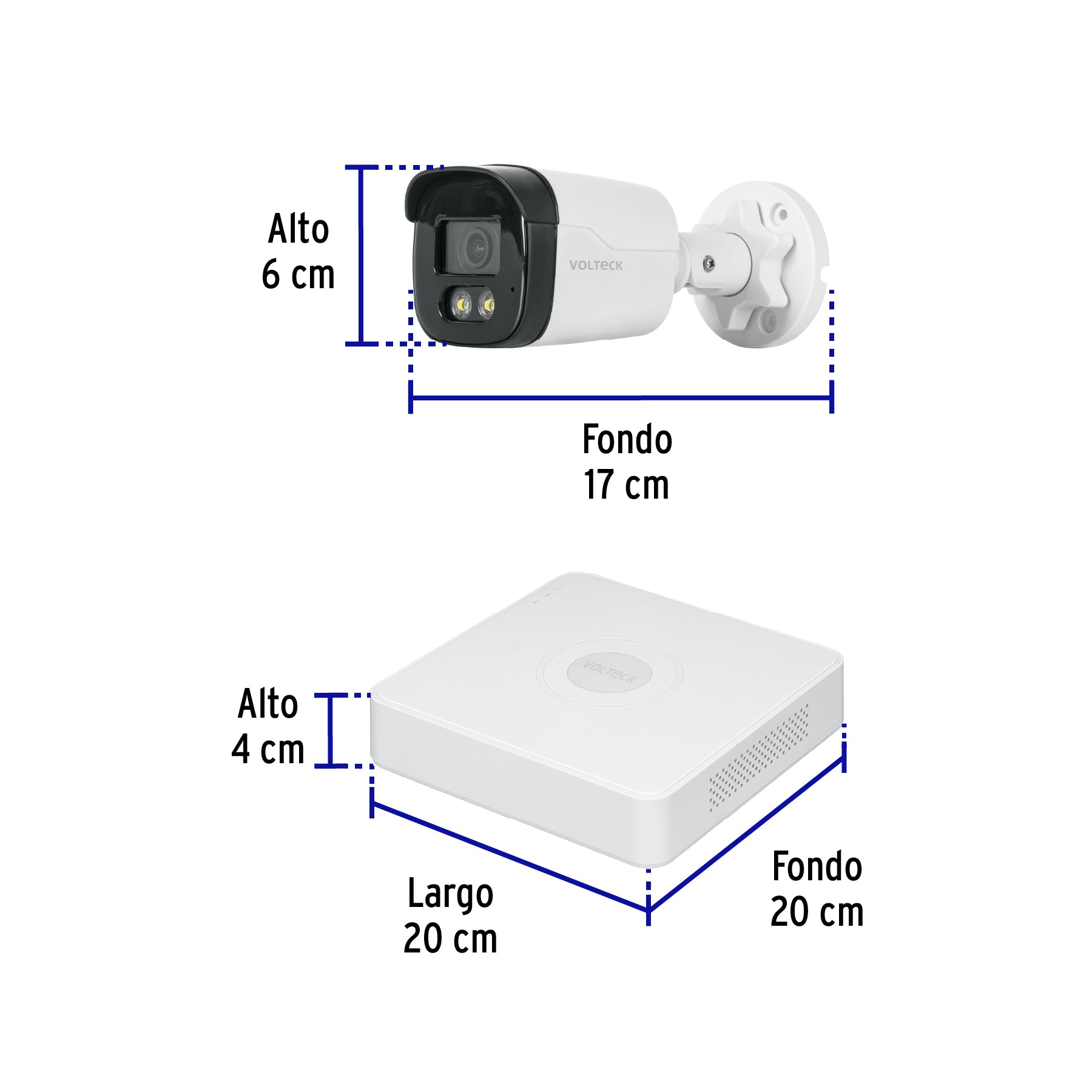 Kit video vigilancia, 4 canales, 4 cámaras, 5MP, Disco 1TB | CTV-KIT-4A | 49586