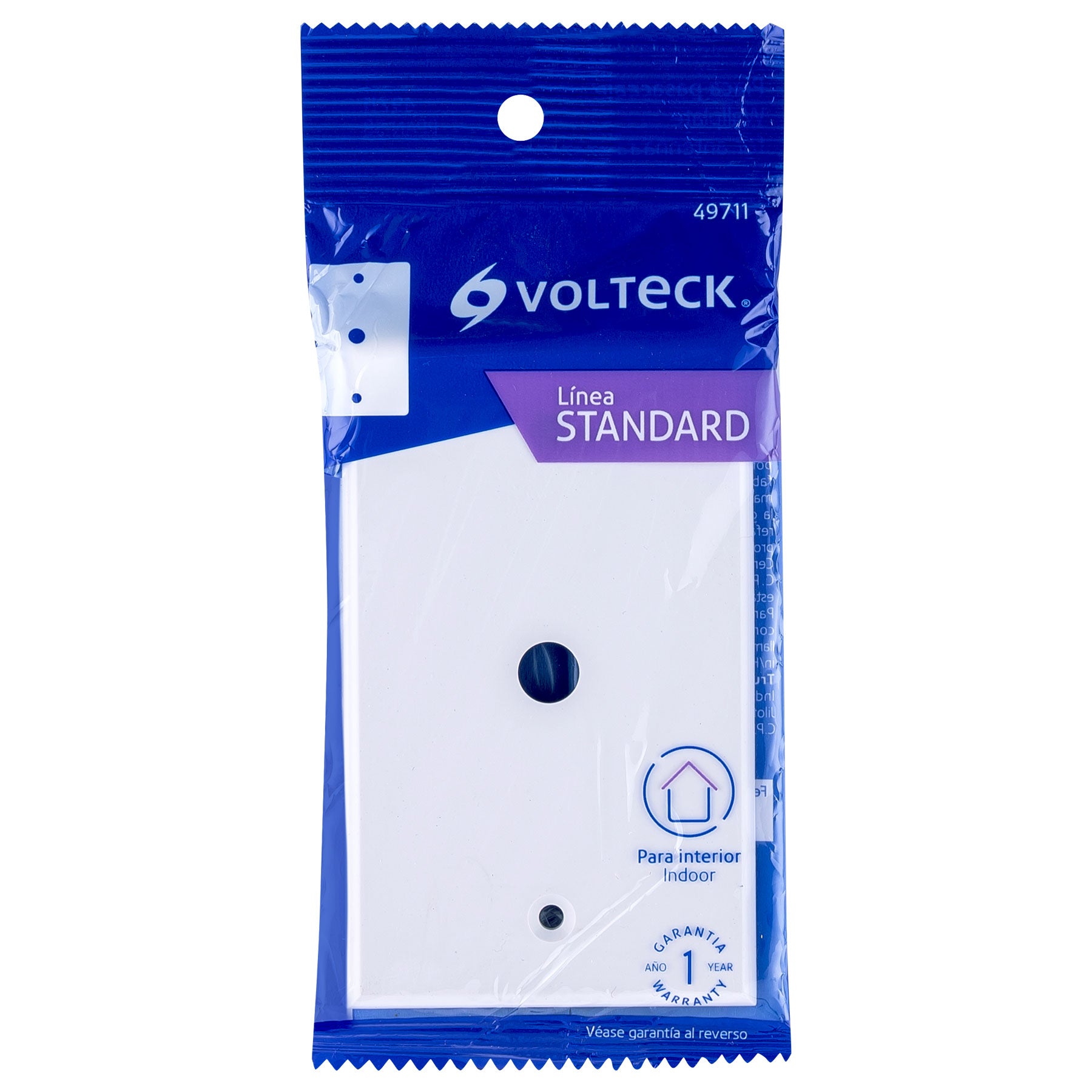 Placa de ABS pasacable, Standard, blanco, Volteck | PPAN-SB | 49711