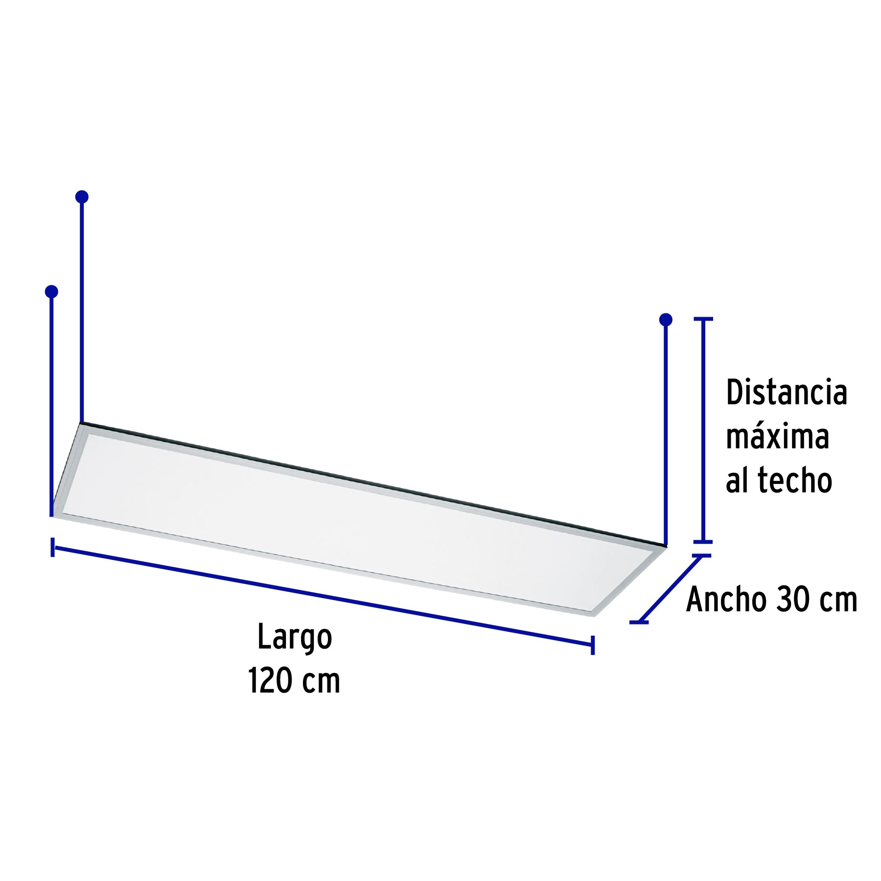 Panel delgado colgante de LED 45 W 30 x 120 cm luz neutra | COL-401LN | 49725