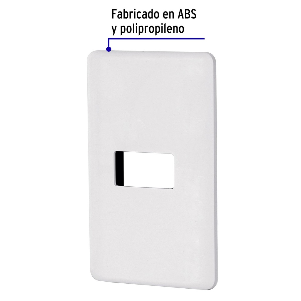 PPSE-B | Placa 1 módulo de ABS, blanca, Volteck Basic