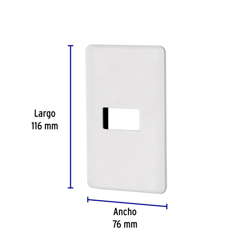 PPSE-B | Placa 1 módulo de ABS, blanca, Volteck Basic