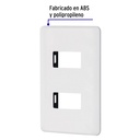 PPDO-B | Placa 2 módulos de ABS, blanca, Volteck Basic