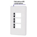 PPTR-B | Placa 3 módulos de ABS, blanca, Volteck Basic