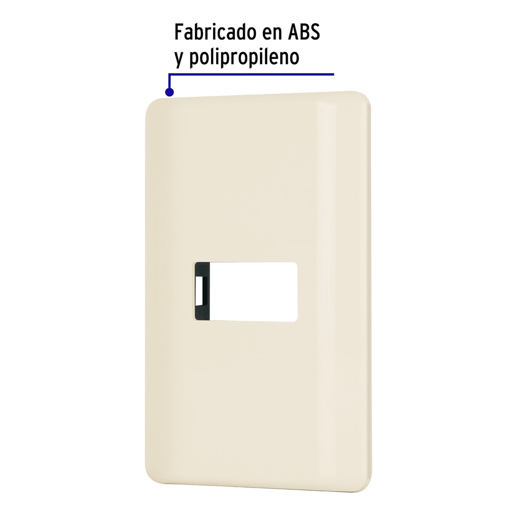 PPSE-BI | Placa 1 módulo, marfil, línea Volteck Basic