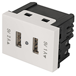 C2USB-EB | Toma con 2 puertos USB, 1.5 módulos, línea Española, blanco