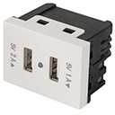 C2USB-EB | Toma con 2 puertos USB, 1.5 módulos, línea Española, blanco
