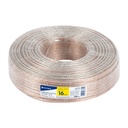 CABO-16P | Rollo de 100 m cable polarizado transparente p/bocina 16 AWG