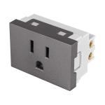 COA15-LA | Contacto aterrizado acero inox de 1.5 módulos, línea Lisboa
