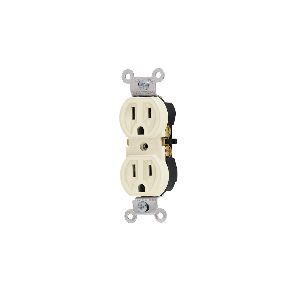 CODO-S | Contacto dúplex, 2 polos 3 hilos, Standard, marfil, Volteck